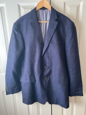 Jos. A. Bank 1905 Blue 100% Linen Tailored Fit Summer Blazer 42L